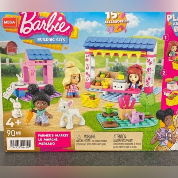 MEGA - Barbie Building Set - FARMER'S MARKET ~90 Pieces 4+ (8830) - Picture 3 of 7